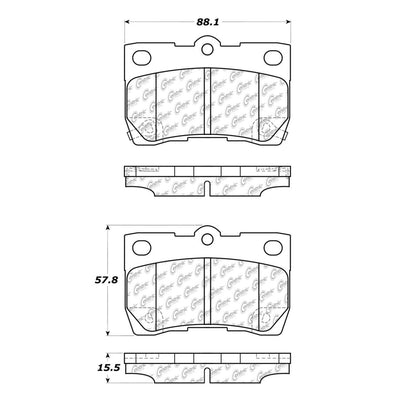 Centric Parts Disc Brake Pad Set Semi-Metallic Posi Quiet for 2006-2011 Lexus GS Series 104.11130