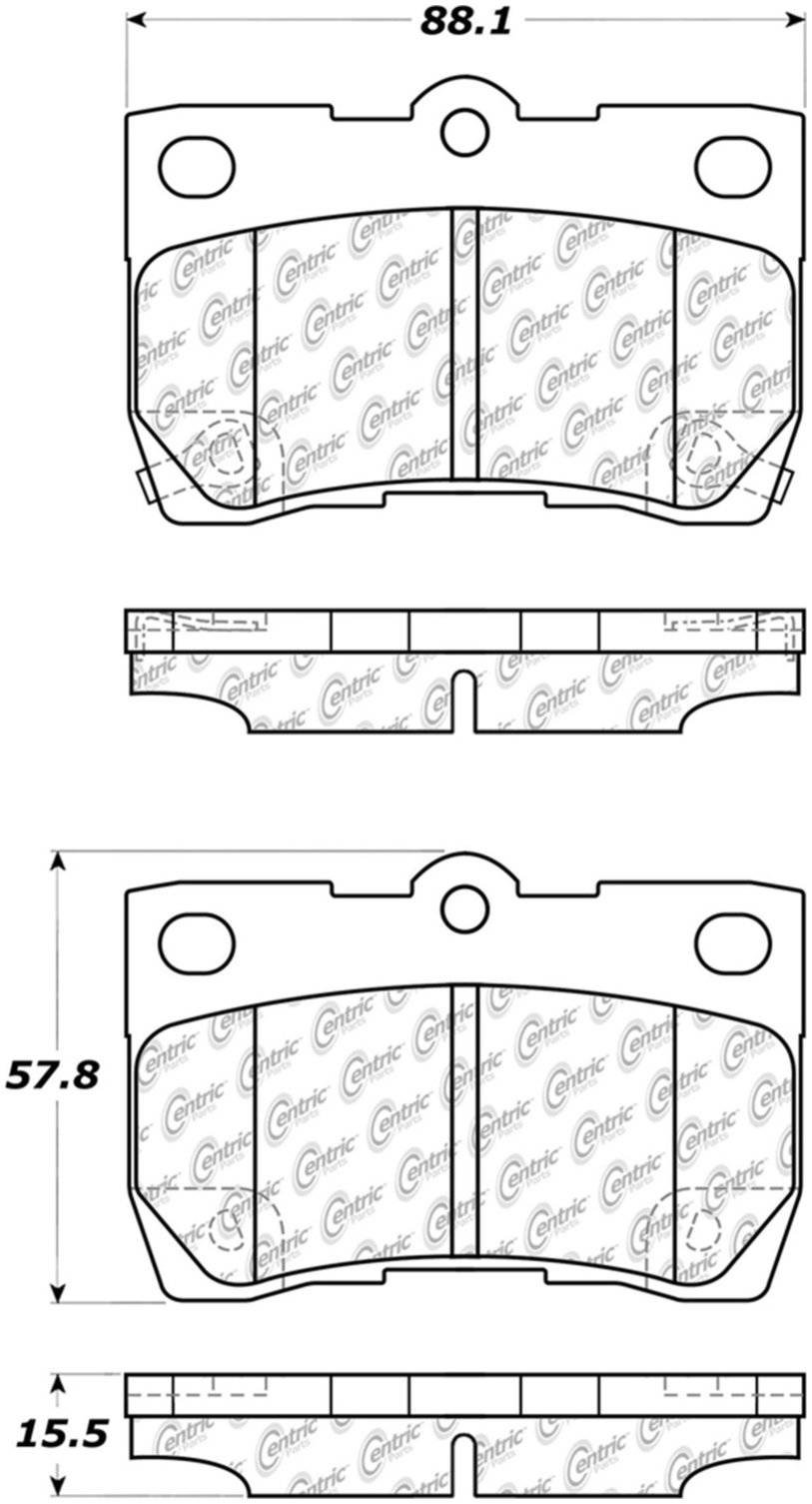 Centric Parts Disc Brake Pad Set Semi-Metallic with Posi Quiet for 2006-2013 Lexus IS250 104.11131