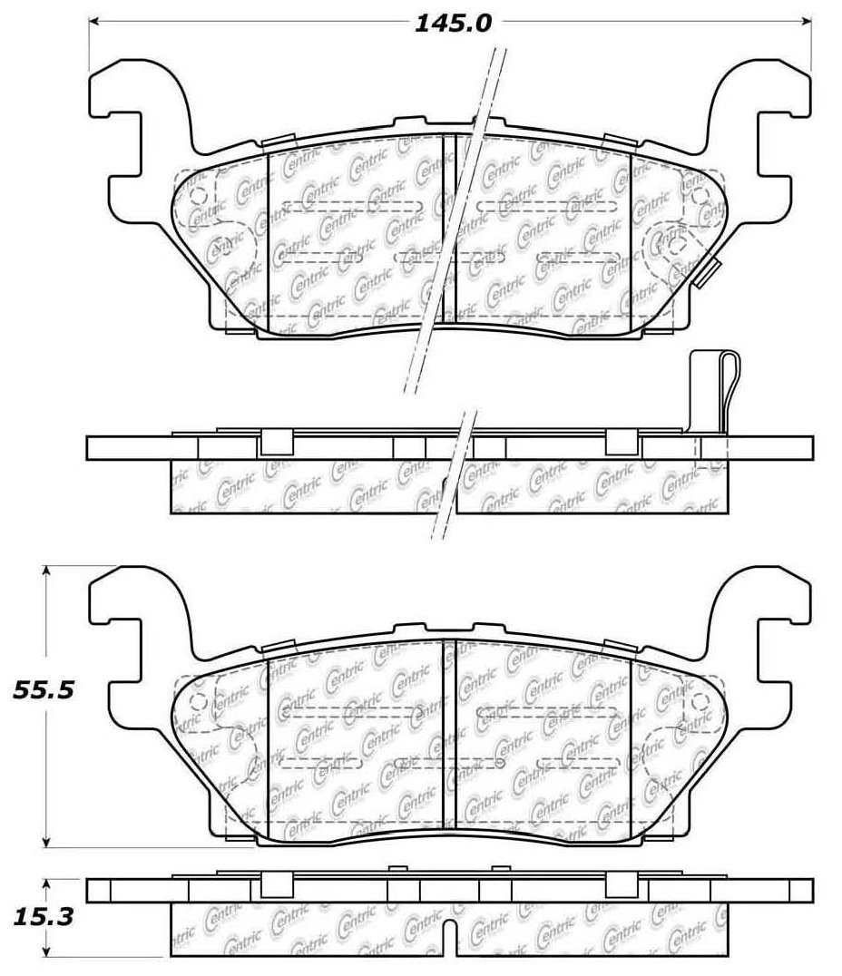 Centric Parts Disc Brake Pad Set Semi-Metallic with Posi Quiet for 2006-2010 H3/H3T 104.11200