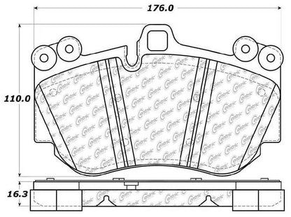 Centric Parts Disc Brake Pad Set Semi-Metallic Posi Quiet for 2014-2018 Audi R8, 2011 RS5, 2013-2016 RS5, 2005-2008 Porsche Cayenne 104.11300