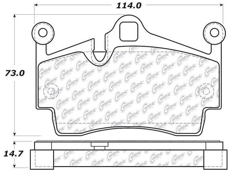 Centric Parts Disc Brake Pad Set Semi-Metallic with Posi Quiet for Porsche 718 Boxster/Cayman 2017-2020, 911 2005, Boxster 2005-2016, Cayman 2007-2012, 2014-2016 104.11340