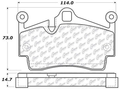 Centric Parts Disc Brake Pad Set Semi-Metallic with Posi Quiet for Porsche 718 Boxster/Cayman 2017-2020, 911 2005, Boxster 2005-2016, Cayman 2007-2012, 2014-2016 104.11340