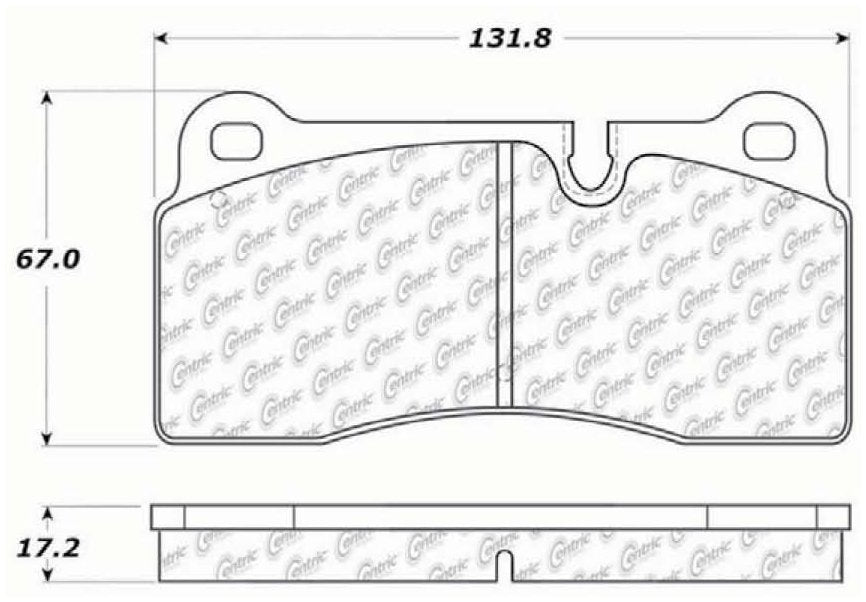 Centric Parts Disc Brake Pad Set Semi-Metallic with Posi Quiet for Audi R8 2008-2012, R8 2014-2015, R8 2017-2018, Lamborghini Diablo 1995-2001, Murcielago 2001-2005 104.11550