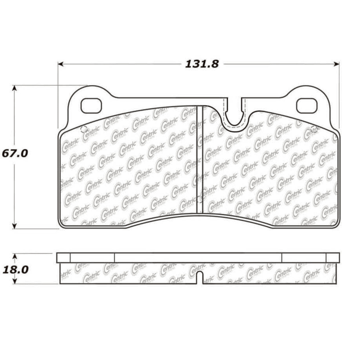 Centric Parts Disc Brake Pad Set Semi-Metallic with Posi Quiet for Audi R8 2008-2012, R8 2014-2015, R8 2017-2018, Lamborghini Diablo 1995-2001, Murcielago 2001-2005 104.11550