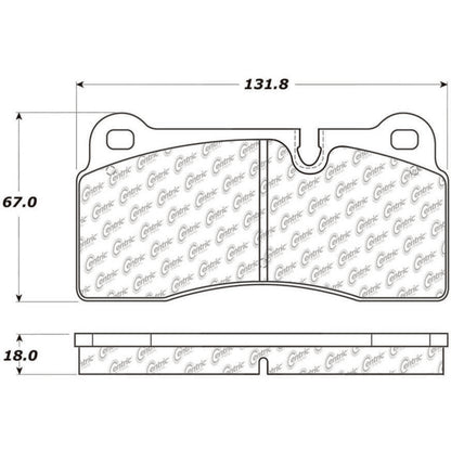 Centric Parts Disc Brake Pad Set Semi-Metallic with Posi Quiet for Audi R8 2008-2012, R8 2014-2015, R8 2017-2018, Lamborghini Diablo 1995-2001, Murcielago 2001-2005 104.11550
