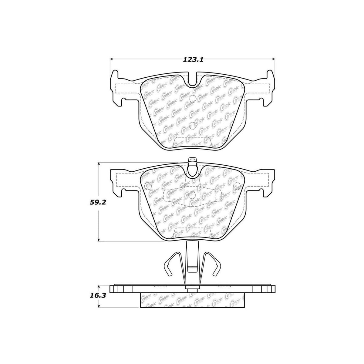 Centric Parts Disc Brake Pad Set Posi Quiet with Noise & Vibration Reduction 104.11700