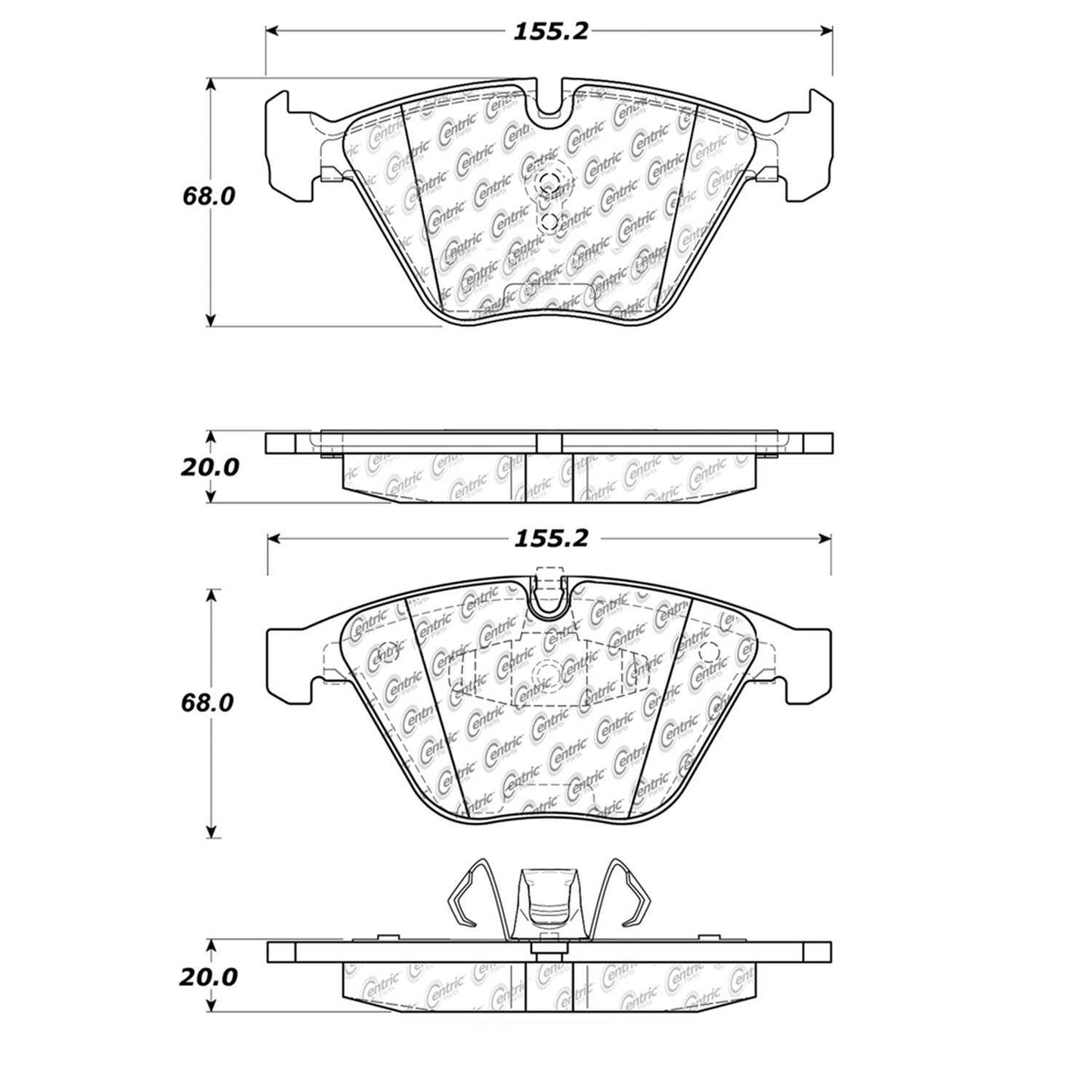 Centric Parts Disc Brake Pad Set with Posi Quiet technology 104.12600