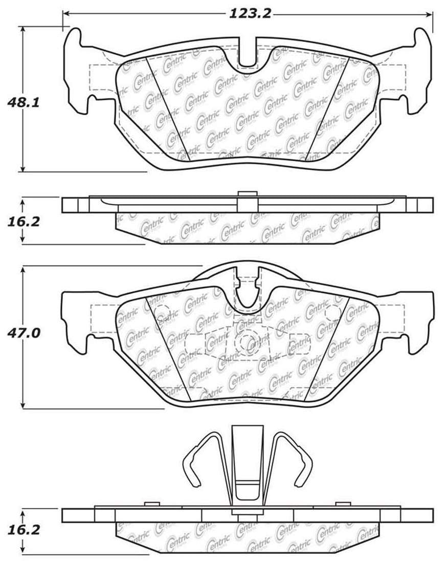 Centric Parts Disc Brake Pad Set Posi Quiet 104.12670