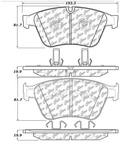 Centric Parts Disc Brake Pad Set Semi-Metallic Posi Quiet for 2007-2011 Mercedes-Benz ML63 AMG R63 AMG 104.12710