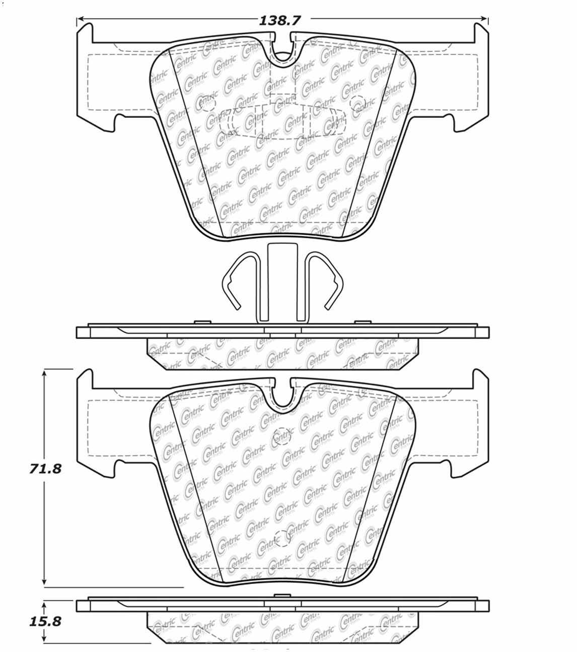 Centric Parts Disc Brake Pad Set Semi-Metallic Posi Quiet for 2008-2014 Mercedes-Benz CL63 AMG CL65 AMG S63 AMG S65 AMG 104.12890