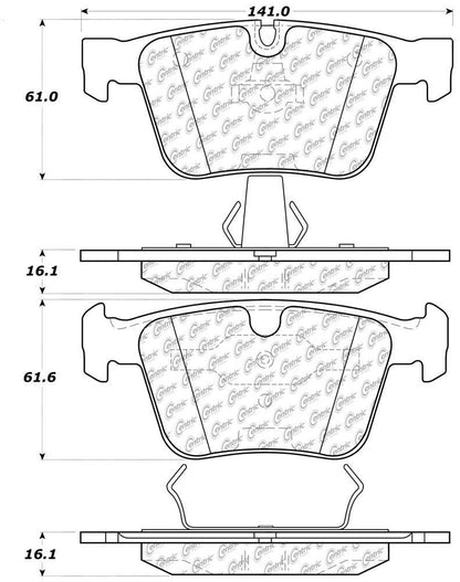 Centric Parts Disc Brake Pad Set with Posi Quiet technology 104.12900