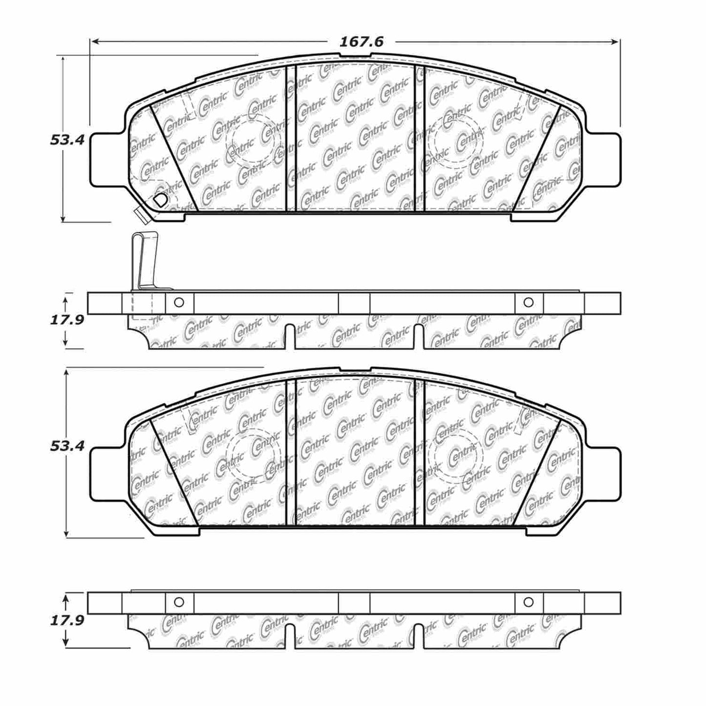 Centric Parts Disc Brake Pad Set Posi Quiet 104.13180