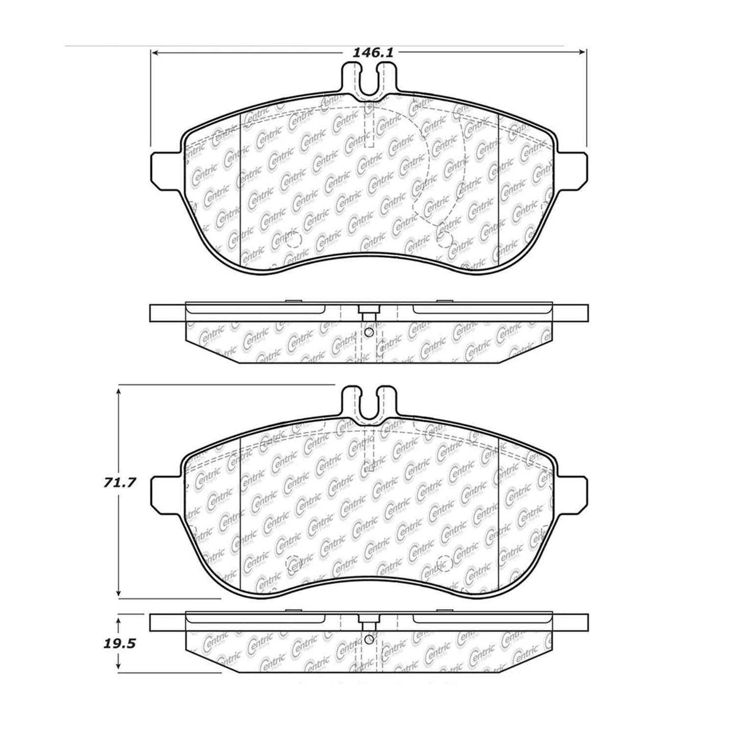 Centric Parts Disc Brake Pad Set with Posi Quiet technology 104.13400