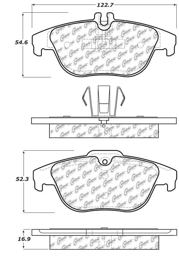 Centric Parts Disc Brake Pad Set Semi-Metallic Posi Quiet 104.13410