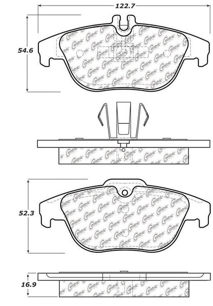 Centric Parts Disc Brake Pad Set Semi-Metallic Posi Quiet 104.13410