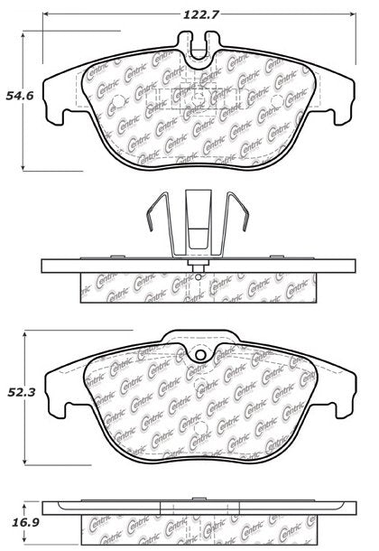Centric Parts Disc Brake Pad Set Posi Quiet with Noise and Vibration Elimination 104.13411