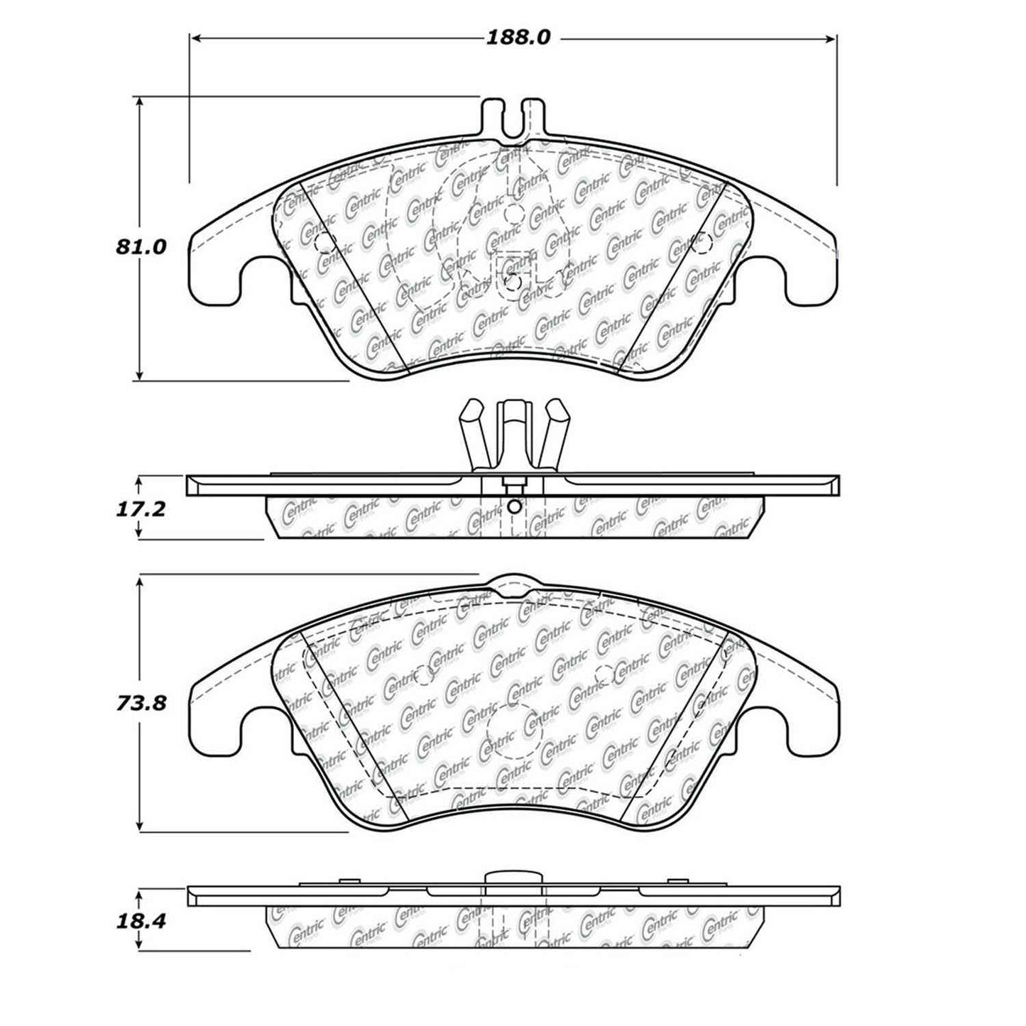 Centric Parts Disc Brake Pad Set 104.13420