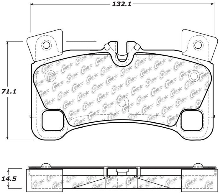 Centric Parts Disc Brake Pad Set Semi-Metallic with Posi Quiet for 2007-2015 Audi Q7, 2008 Porsche Cayenne, 2008-2009 Volkswagen Touareg 104.13500