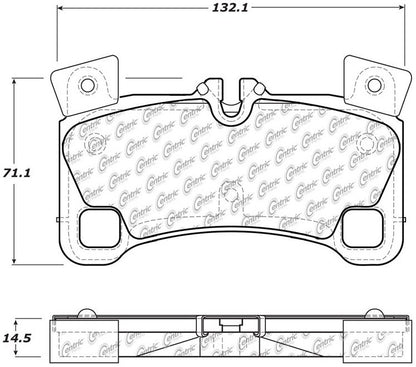 Centric Parts Disc Brake Pad Set Semi-Metallic with Posi Quiet for 2007-2015 Audi Q7, 2008 Porsche Cayenne, 2008-2009 Volkswagen Touareg 104.13500