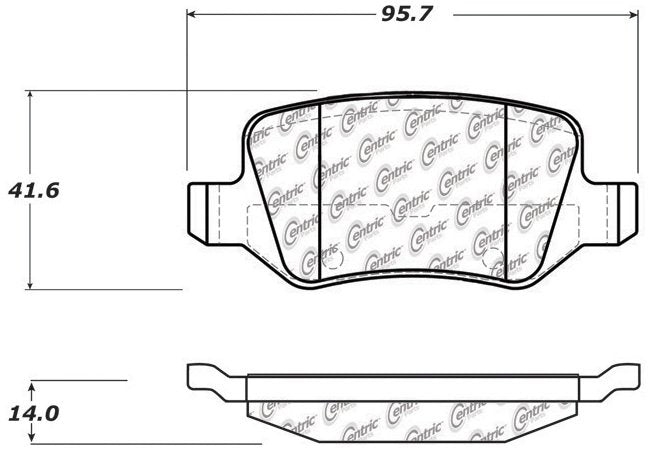 Centric Parts Disc Brake Pad Set Semi-Metallic Posi Quiet for Mercedes-Benz A190 2001-2005 B200 2006-2011 104.13580