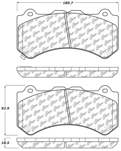 Centric Parts Disc Brake Pad Set with Posi Quiet for 100% Scorched, 100% Shimmed – 104.13820