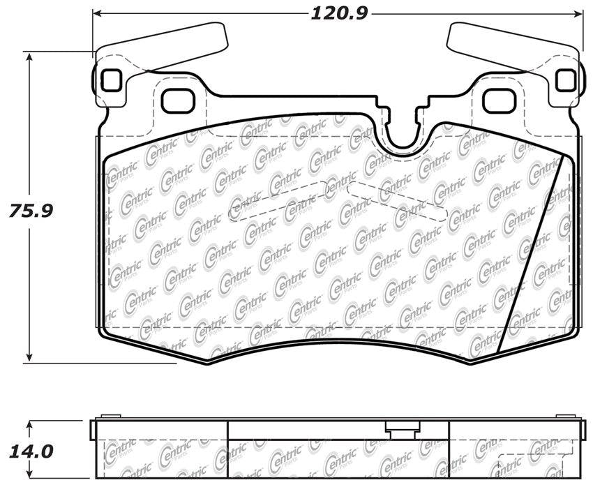 Centric Parts Disc Brake Pad Set Semi-Metallic with Posi Quiet for 2009-2015 Mini Cooper 104.14030