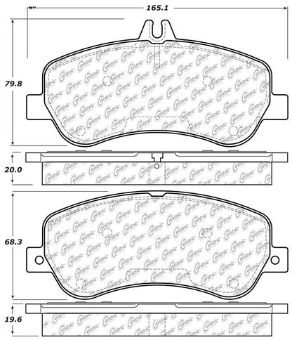 Centric Parts Disc Brake Pad Set Posi Quiet Semi-Metallic with Hardware for 2009-2015 Mercedes-Benz GLK Series 104.14060