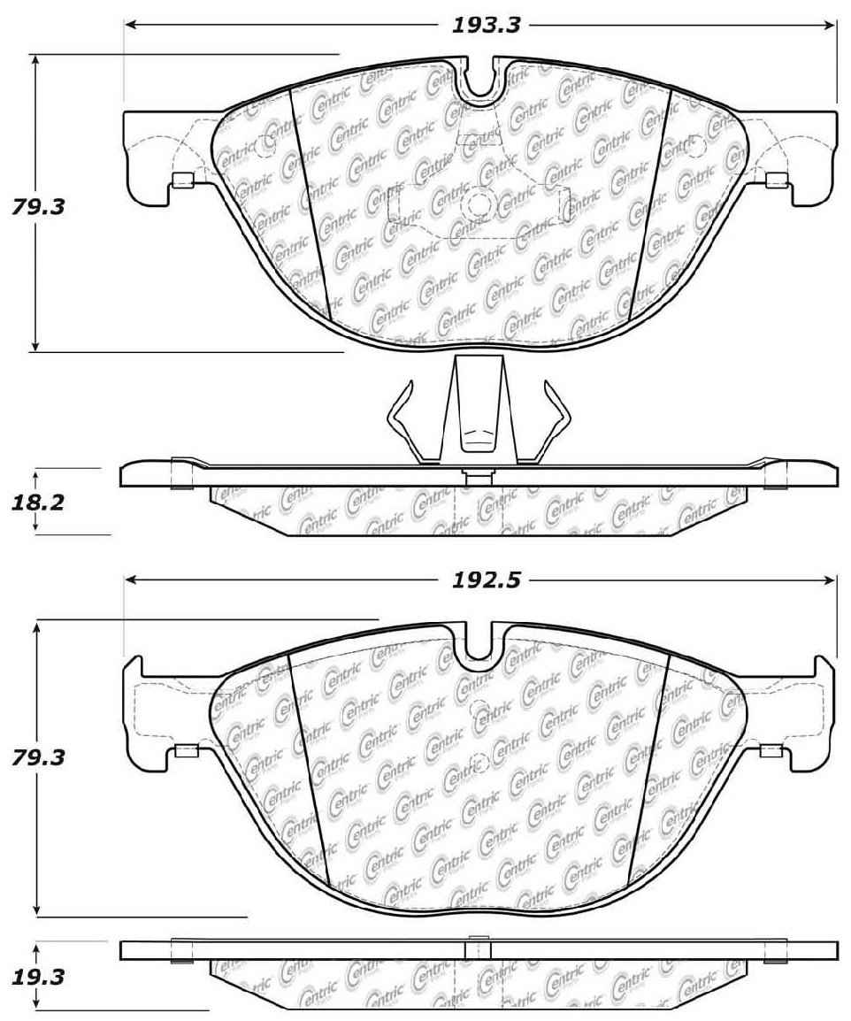 Centric Parts Disc Brake Pad Set Posi Quiet Semi-Metallic for 2011-2018 BMW 5 Series 104.14090