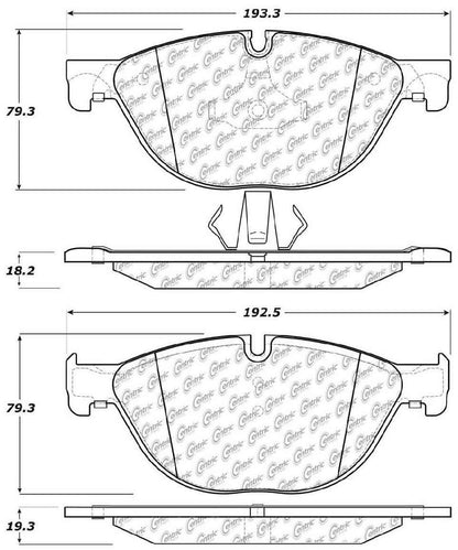 Centric Parts Disc Brake Pad Set Posi Quiet Semi-Metallic for 2011-2018 BMW 5 Series 104.14090