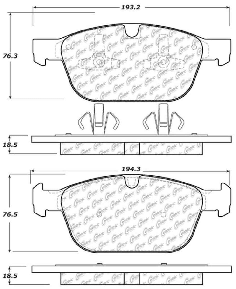 Centric Parts Disc Brake Pad Set Posi Quiet Semi-Metallic with Hardware for 2010-2016 Volvo XC60 and 2003-2014 Volvo XC90 104.14120