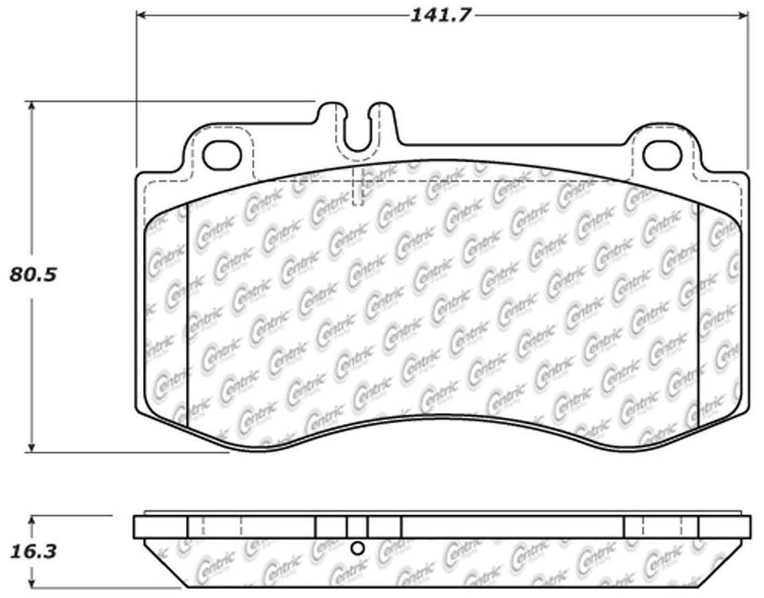 Centric Parts Disc Brake Pad Set Semi-Metallic with Posi Quiet for 2015-2017 Mercedes-Benz CLS400, 2010-2016 E350, 2011-2015 E400, 2010-2011 E550 104.14200