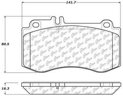 Centric Parts Disc Brake Pad Set Semi-Metallic with Posi Quiet for 2015-2017 Mercedes-Benz CLS400, 2010-2016 E350, 2011-2015 E400, 2010-2011 E550 104.14200