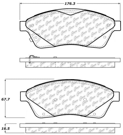 Centric Parts Disc Brake Pad Set Semi-Metallic with Posi Quiet for 2010-2016 Cadillac SRX Saab 9-4X 104.14220