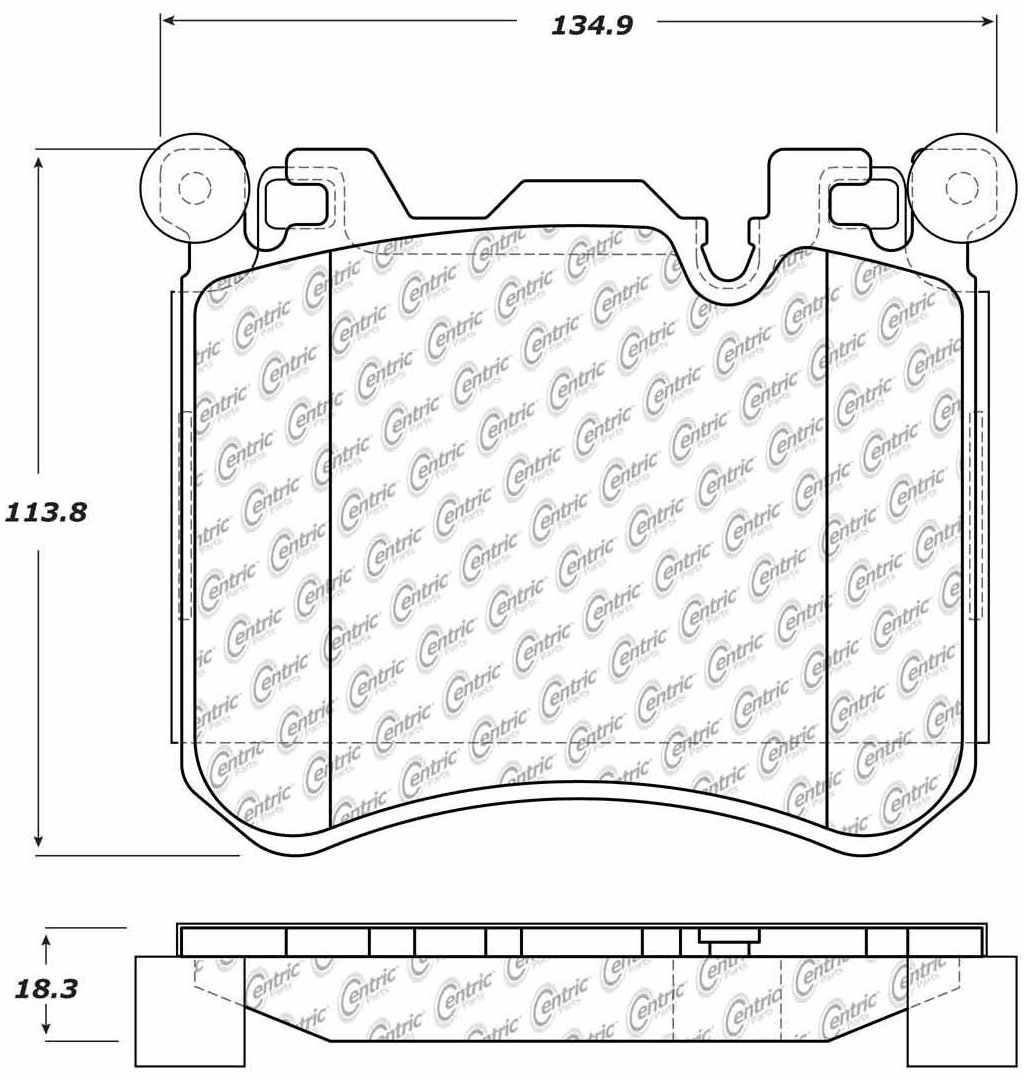 Centric Parts Disc Brake Pad Set Posi Quiet Semi-Metallic with Hardware for BMW X5 2010-2018, X6 2010-2016 104.14290