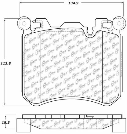 Centric Parts Disc Brake Pad Set Posi Quiet Semi-Metallic with Hardware for BMW X5 2010-2018, X6 2010-2016 104.14290