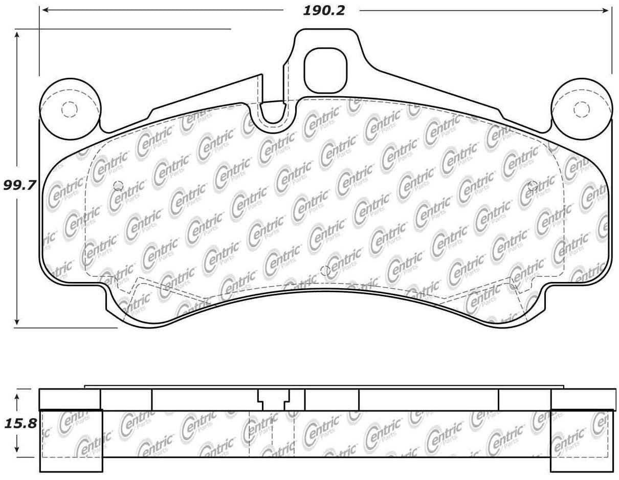 Centric Parts Disc Brake Pad Set Semi-Metallic with Posi Quiet for 2010-2011 Porsche 911 104.14310
