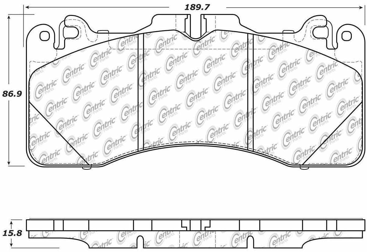 Centric Parts Disc Brake Pad Set Semi-Metallic with Posi Quiet for 2020-2016 Lexus GS350 104.14400