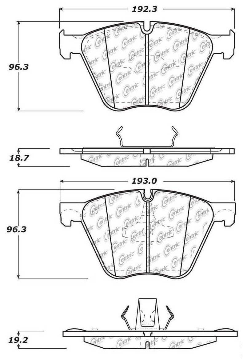 Centric Parts Disc Brake Pad Set Semi-Metallic Posi Quiet for 2010-2015 BMW 760Li, Alpina B6, X6 104.14430