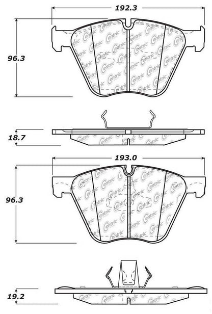 Centric Parts Disc Brake Pad Set Semi-Metallic Posi Quiet for 2010-2015 BMW 760Li, Alpina B6, X6 104.14430