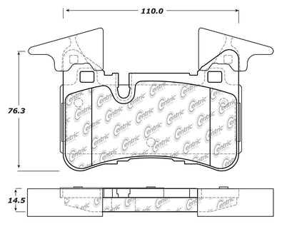 Centric Parts Disc Brake Pad Set Posi Quiet Semi-Metallic with Noise and Vibration Reduction for 2012-2016 Mercedes-Benz C63 AMG CLS63 AMG E63 AMG 104.14500