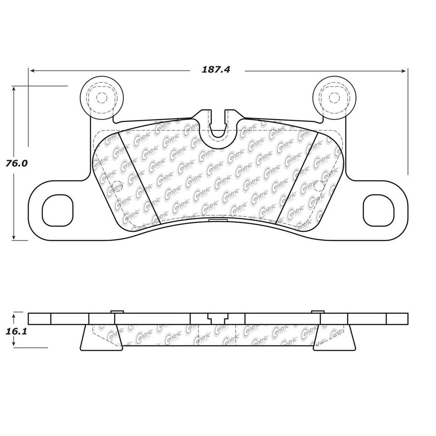 Centric Parts Disc Brake Pad Set Semi-Metallic with Posi Quiet for 2011-2018 Porsche Cayenne 2011-2018 Volkswagen Touareg 104.14530