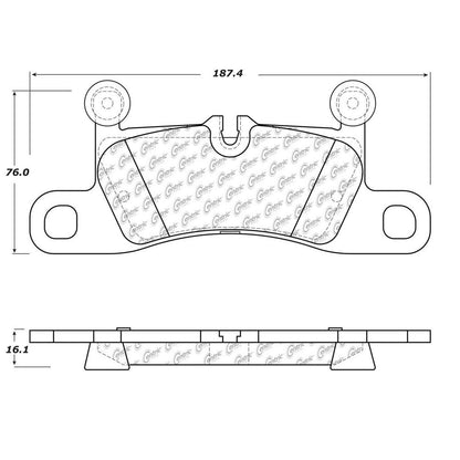 Centric Parts Disc Brake Pad Set Semi-Metallic with Posi Quiet for 2011-2018 Porsche Cayenne 2011-2018 Volkswagen Touareg 104.14530