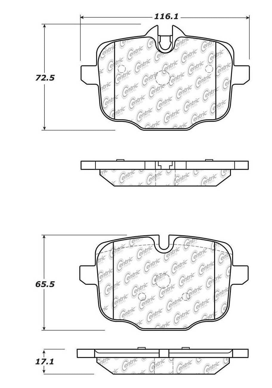 Centric Parts Disc Brake Pad Set Posi Quiet Semi-Metallic for 2013-2018 BMW M5 M6 Gran Coupe 104.14691