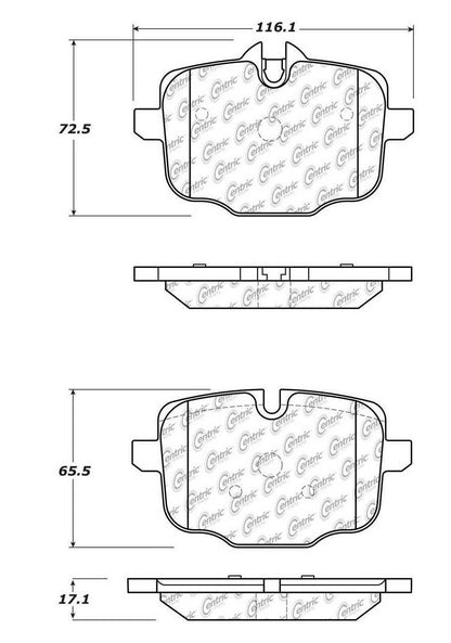 Centric Parts Disc Brake Pad Set Posi Quiet Semi-Metallic for 2013-2018 BMW M5 M6 Gran Coupe 104.14691