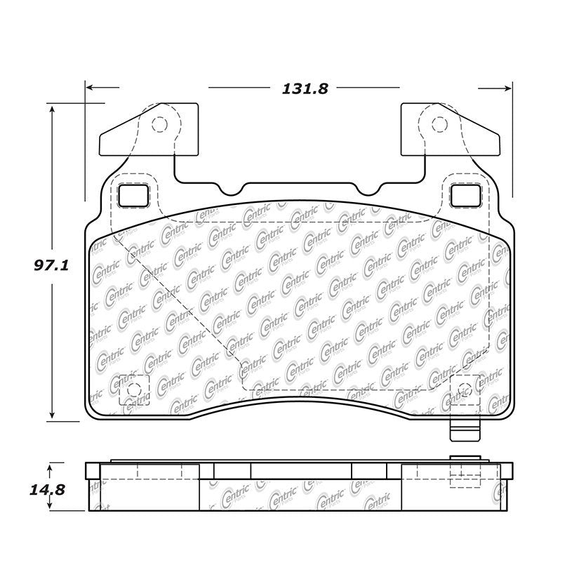 Centric Parts Disc Brake Pad Set Semi-Metallic with Posi Quiet for 2020 Cadillac CT6 2017-2014 Chevrolet SS 2016-2012 Tesla S 104.14741