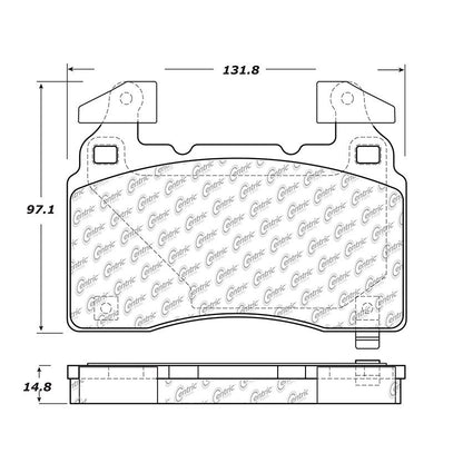 Centric Parts Disc Brake Pad Set Semi-Metallic with Posi Quiet for 2020 Cadillac CT6 2017-2014 Chevrolet SS 2016-2012 Tesla S 104.14741
