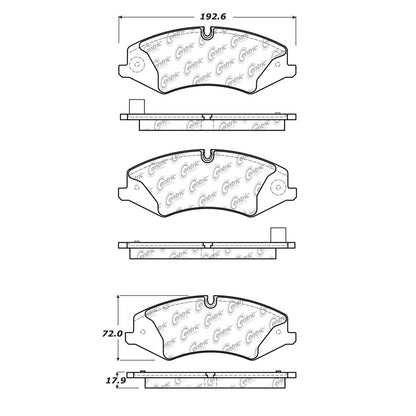 Centric Parts Brake Pads Posi Quiet with Hardware for Land Rover Discovery 2017, LR4 2016-2010, Range Rover 2012-2014, Range Rover Sport 2017-2010 104.14790