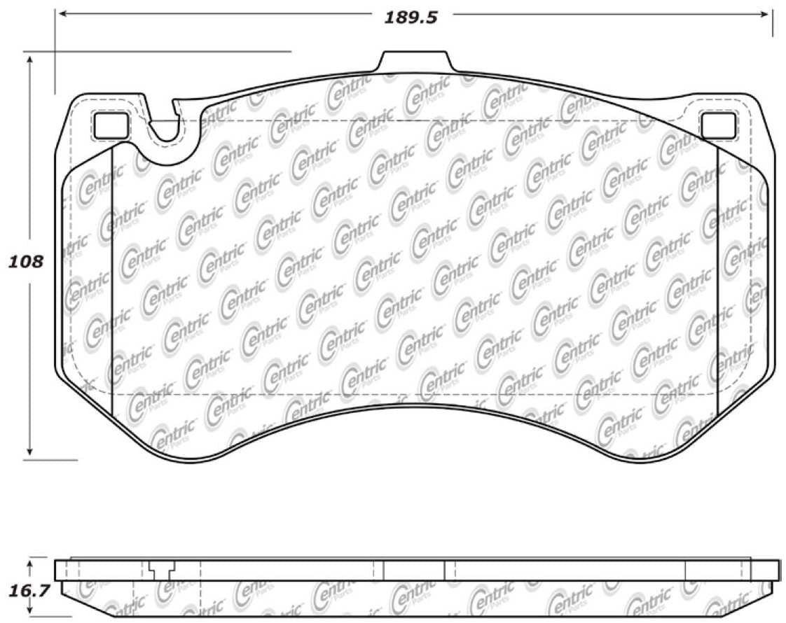 Centric Parts Disc Brake Pad Set Posi Quiet Semi-Metallic with Noise and Vibration Reduction for 2017-2021 Mercedes-Benz AMG GT 104.15300