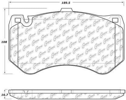 Centric Parts Disc Brake Pad Set Posi Quiet Semi-Metallic with Noise and Vibration Reduction for 2017-2021 Mercedes-Benz AMG GT 104.15300
