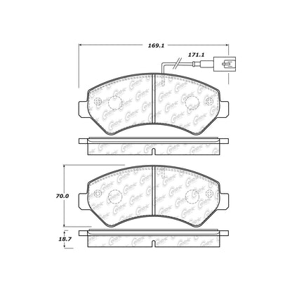 Centric Parts Disc Brake Pad Set Posi Quiet Semi-Metallic for 2016-2017 Peugeot Manager 104.15401